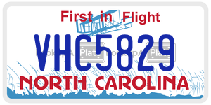 VHC5829  license plate in NC