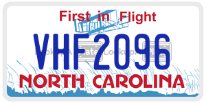 VHF2096  license plate in NC