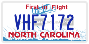 VHF7172  license plate in NC