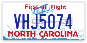 VHJ5074  license plate in NC