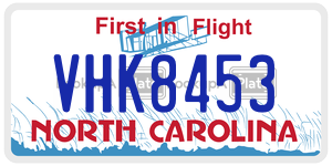 VHK8453  license plate in NC