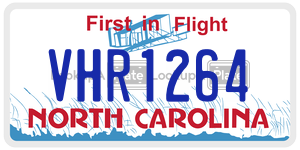VHR1264  license plate in NC