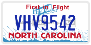 VHV9542 license plate in North Carolina