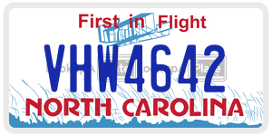 VHW4642  license plate in NC