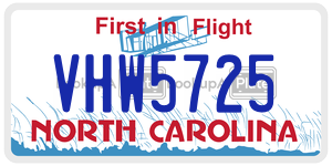 VHW5725  license plate in NC