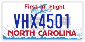 VHX4501  license plate in NC