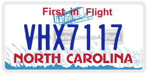 VHX7117  license plate in NC