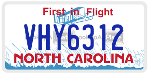 VHY6312  license plate in NC