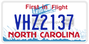 VHZ2137  license plate in NC