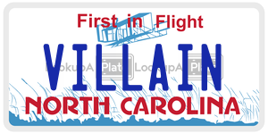 VILLAIN  license plate in NC