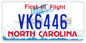 VK6446  license plate in NC