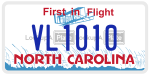 VL1010  license plate in NC