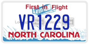 VR1229 license plate in North Carolina