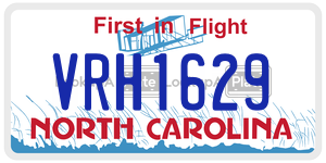 VRH1629  license plate in NC