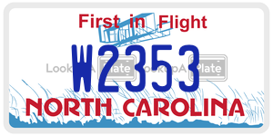 W2353 license plate in North Carolina