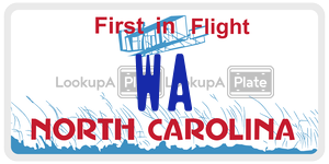 WA  license plate in NC