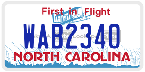 WAB2340  license plate in NC