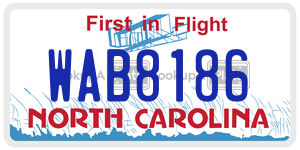 WAB8186  license plate in NC