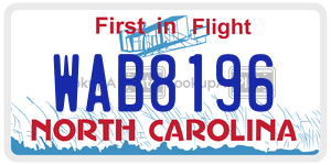 WAB8196  license plate in NC