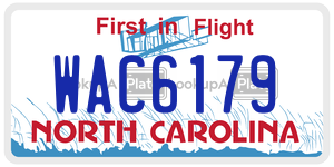 WAC6179  license plate in NC