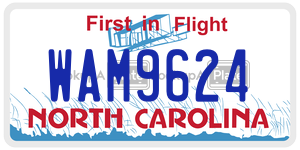 WAM9624  license plate in NC