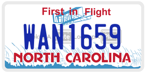 WAN1659  license plate in NC