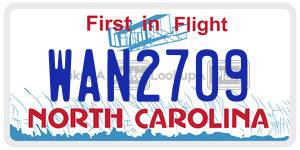 WAN2709  license plate in NC