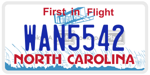 WAN5542  license plate in NC