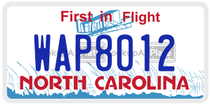 WAP8012  license plate in NC