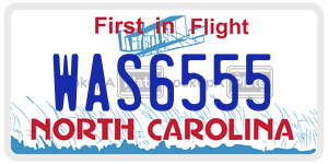 WAS6555  license plate in NC