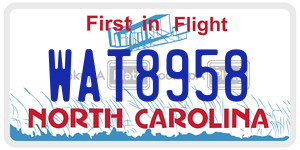 WAT8958  license plate in NC