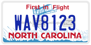 WAV8123  license plate in NC