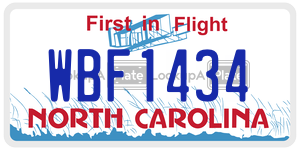WBF1434  license plate in NC