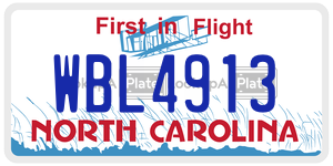 WBL4913  license plate in NC