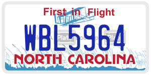 WBL5964  license plate in NC