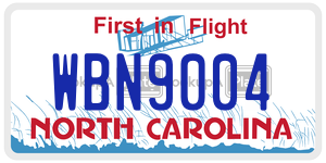 WBN9004  license plate in NC
