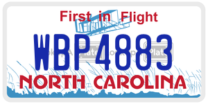 WBP4883  license plate in NC