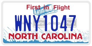 WNY1047 license plate in North Carolina