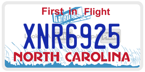 XNR6925  license plate in NC