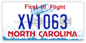 XV1063 license plate in North Carolina