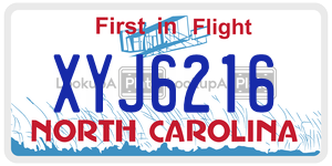 XYJ6216  license plate in NC