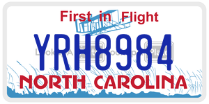 YRH8984 license plate in North Carolina