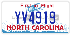 YV4919  license plate in NC