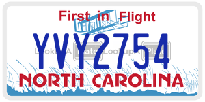 YVY2754  license plate in NC