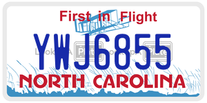 YWJ6855 license plate in North Carolina