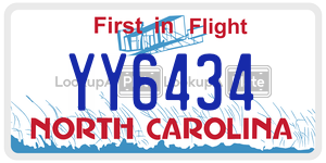 YY6434  license plate in NC