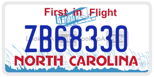 ZB68330 license plate in North Carolina