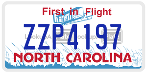 ZZP4197 license plate in North Carolina
