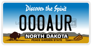 000AUR  license plate in ND