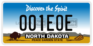 001EOE  license plate in ND